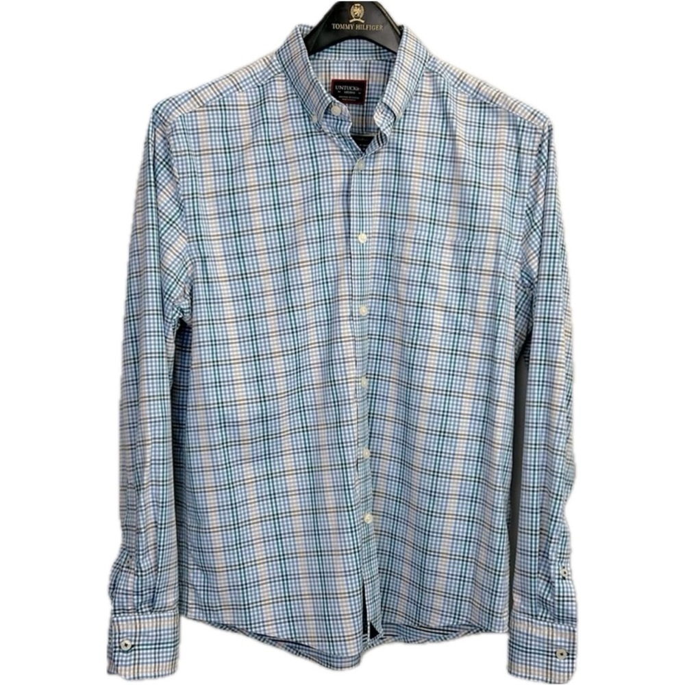 UNTUCKit Scansano Wrinkle-Free Performance Plaid Button Down Shirt Size M